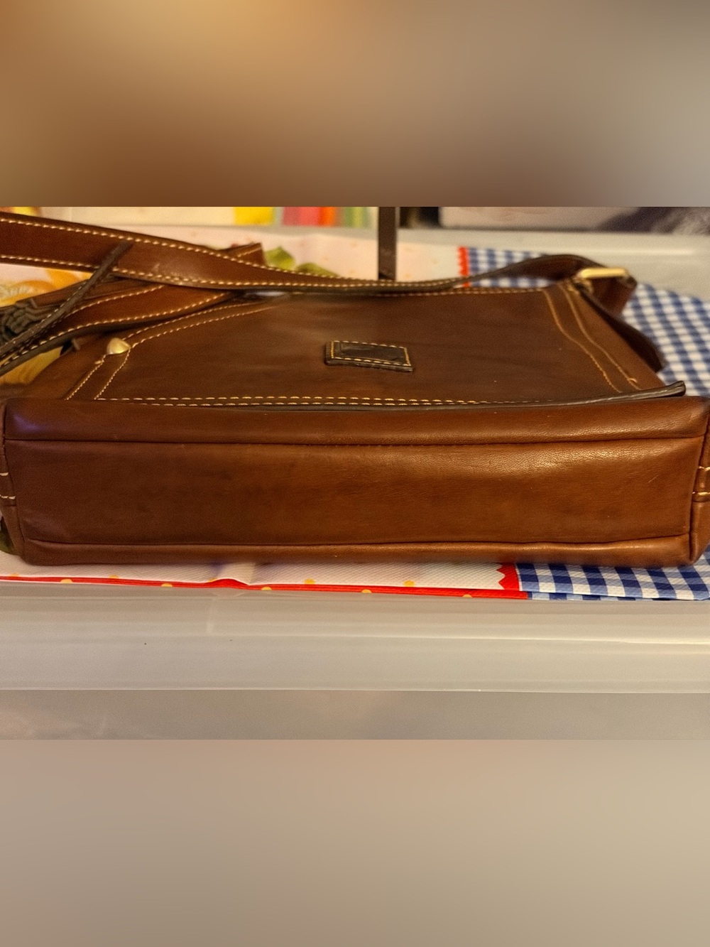 Dooney & Bourke Chestnut Messenger Letter Carrier Leather Crossbody Bag - Picture 5 of 6